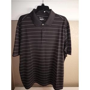 Walter Hagen Hydrodri Mens XL Polo. Gray w. White Stripes